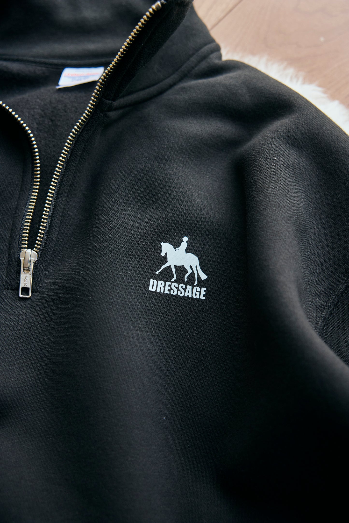 DRESSAGE/SHOW JUMPING loose fit half zip sweatshirt (fleece lining) 