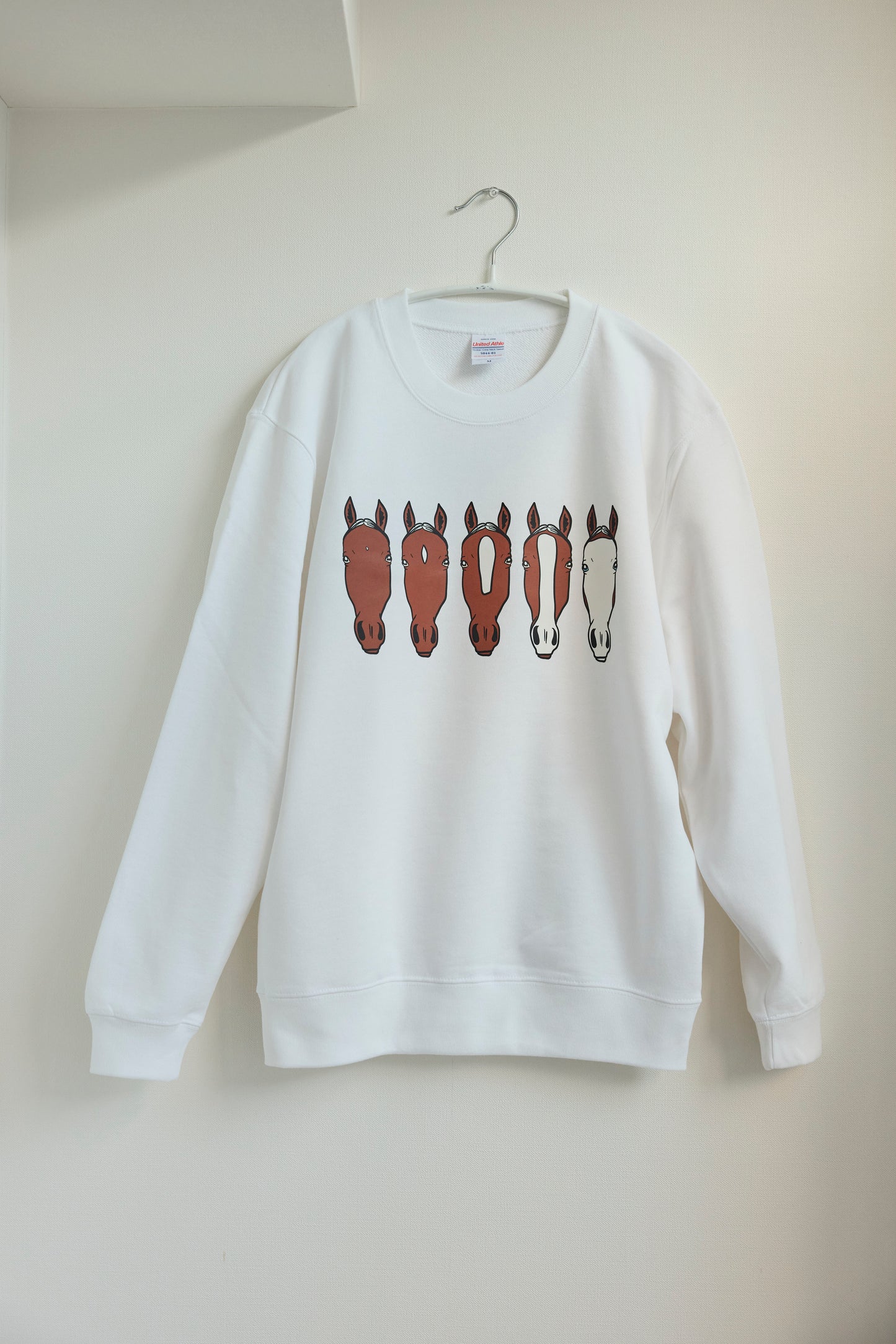 Star, Shooting Star, White Face Crew Neck Sweatshirt