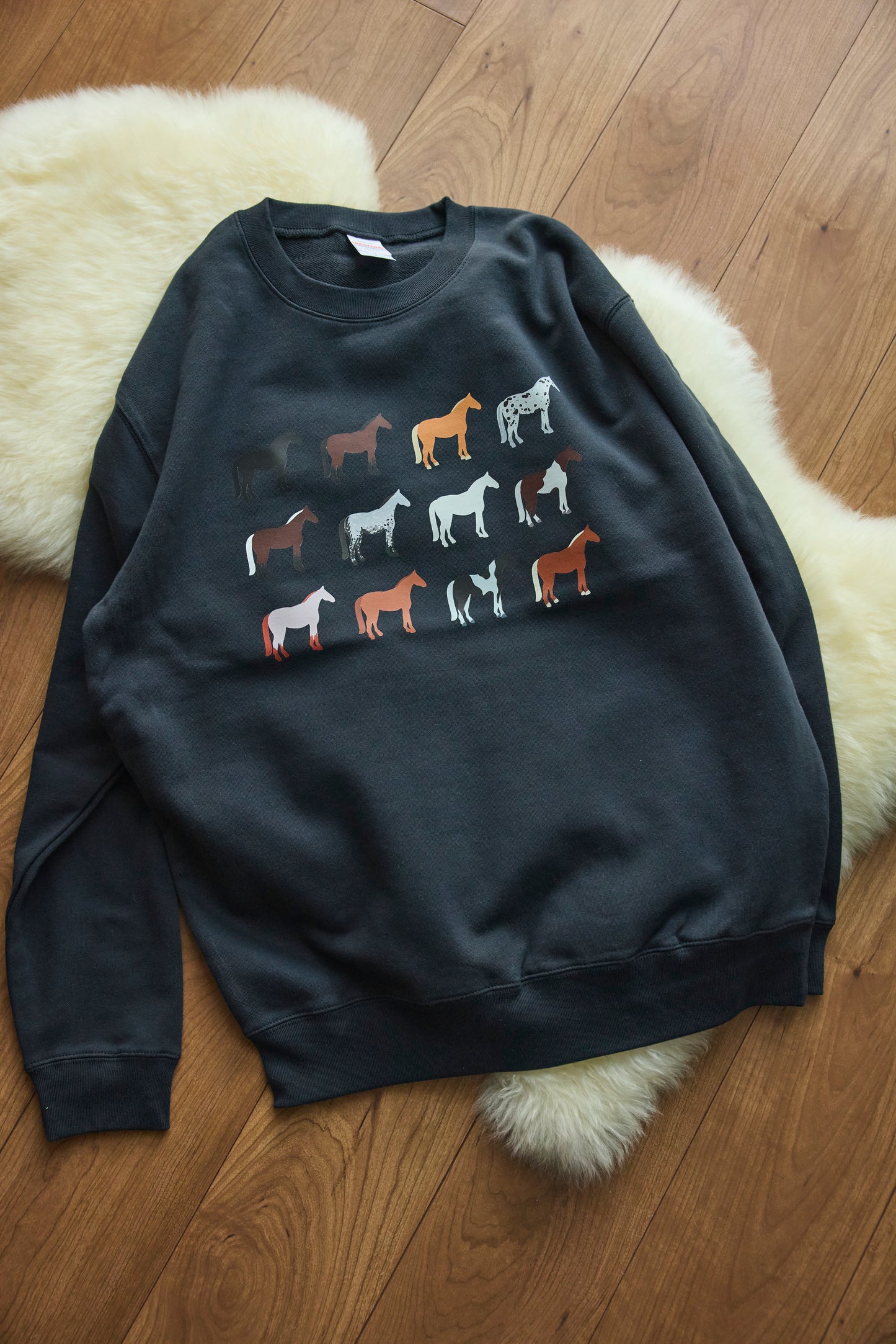 Horse Color Chart Crewneck Sweatshirt