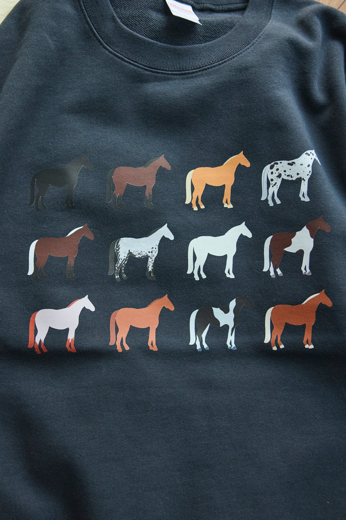 Horse Color Chart Crewneck Sweatshirt