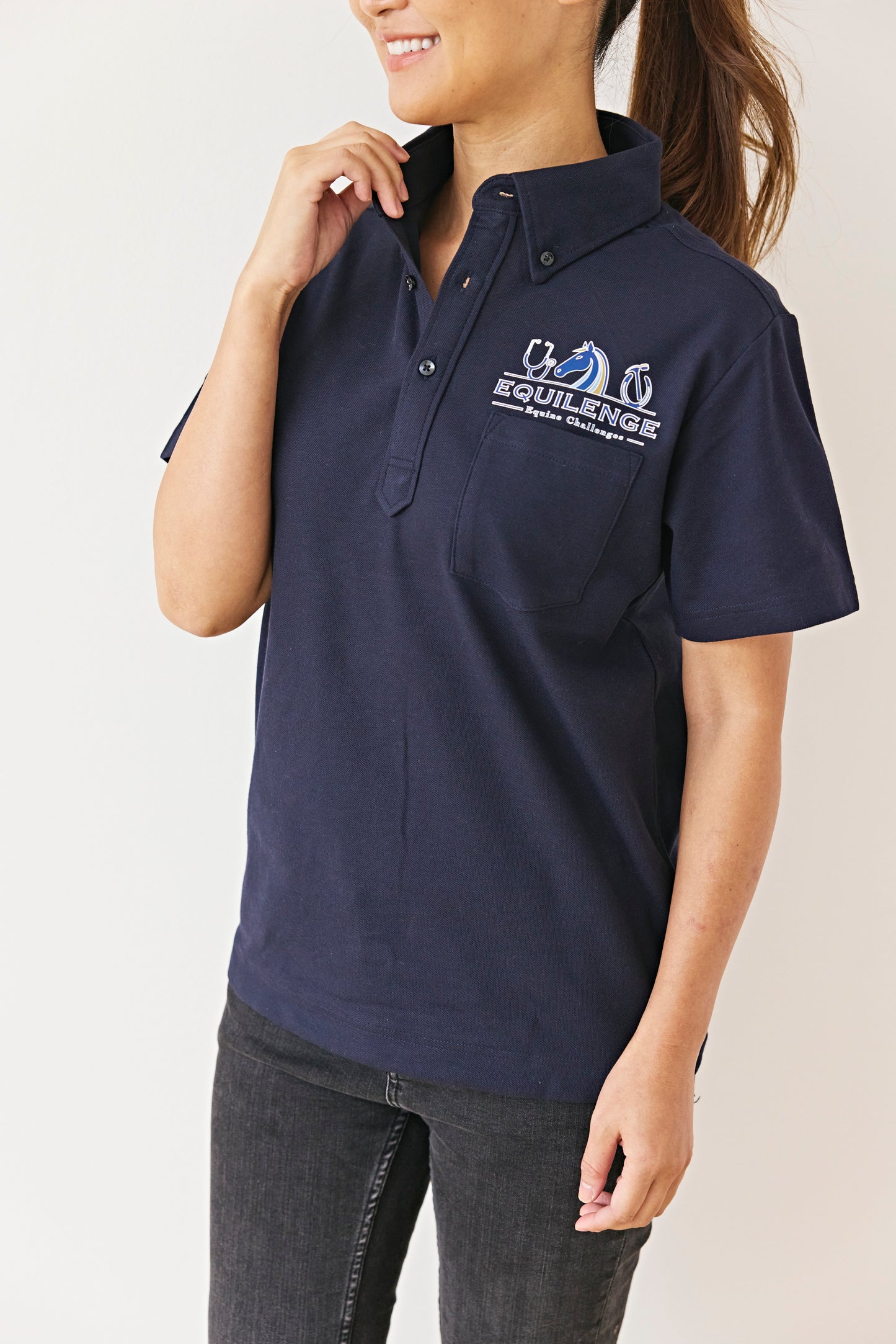 EQUILENGE公式　シンプルポロシャツ【ネイビー】