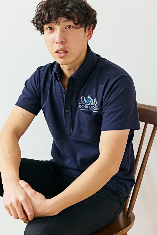 EQUILENGE公式 シンプルポロシャツ【ネイビー】