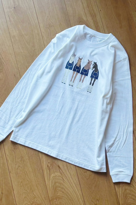 long-sleeve T-shirts｜4頭のギャルみのある馬